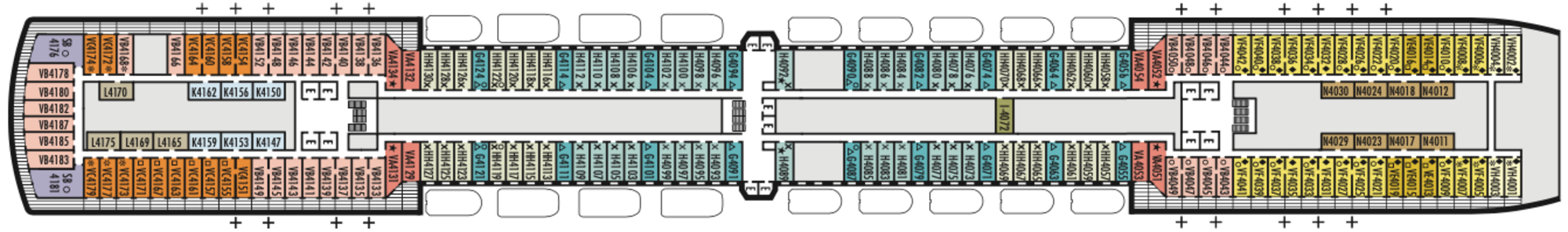 Deck 4 - Upper Promenade plan